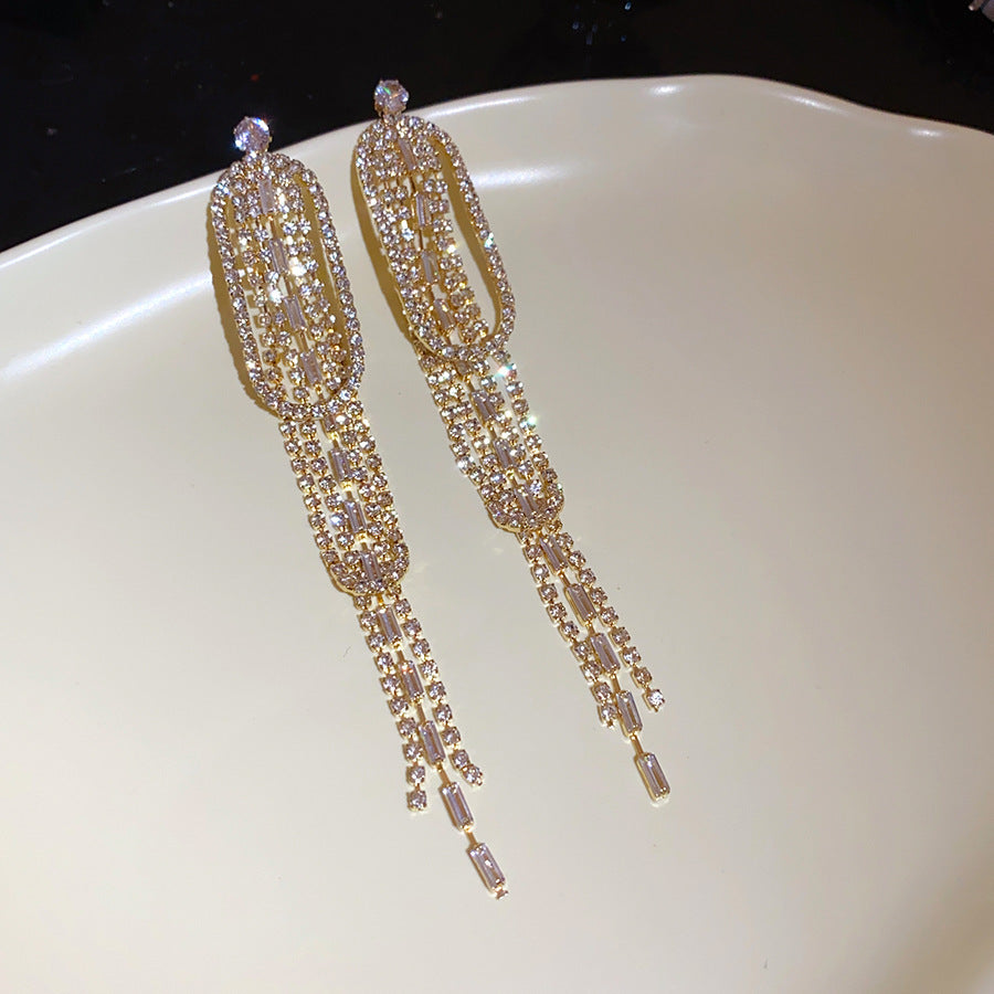 Oval Tassel Earrings