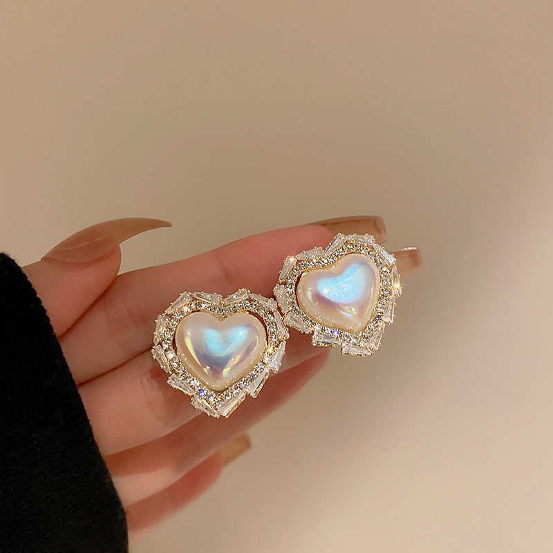Peach Heart Earrings