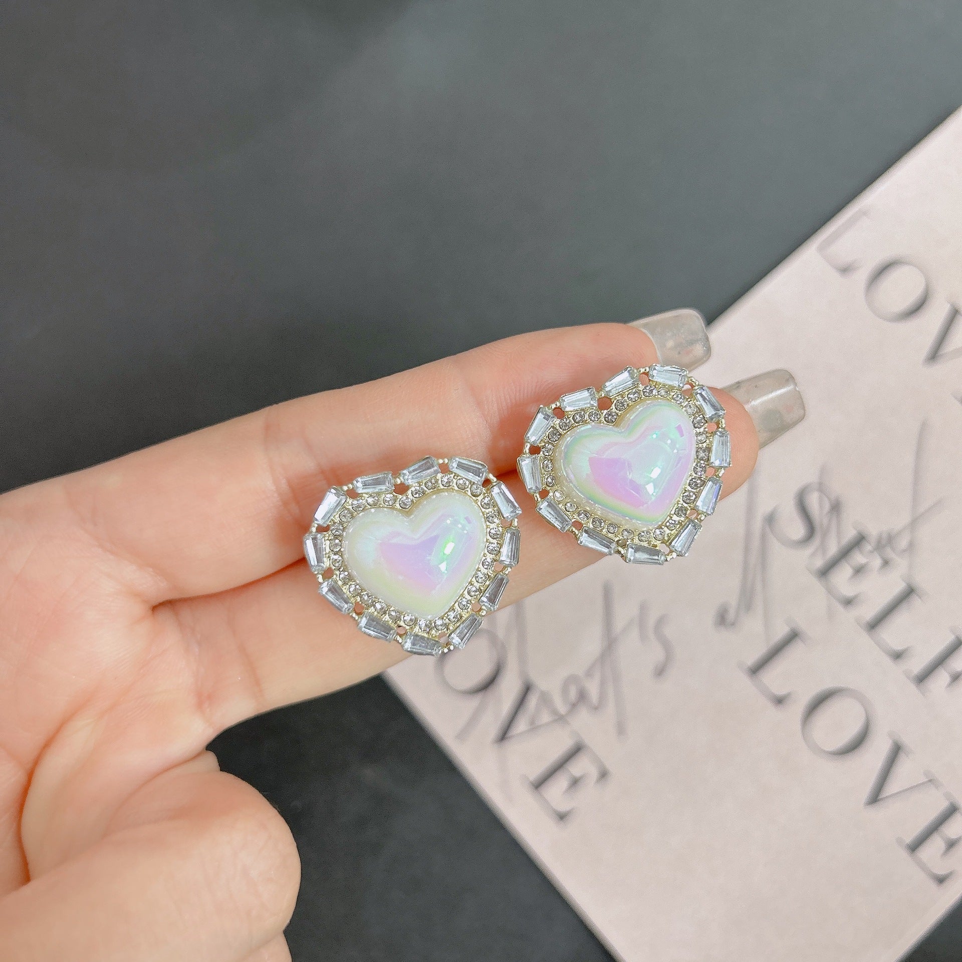 Peach Heart Earrings
