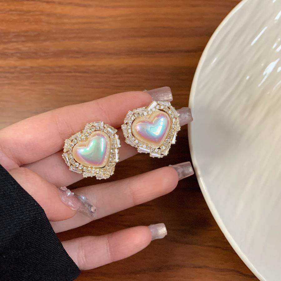 Peach Heart Earrings