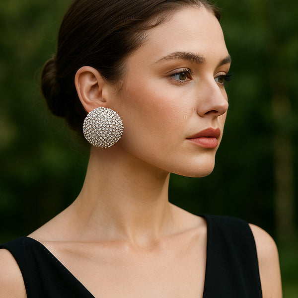 🤍 Pearl Luxe Cluster Round Statement Earrings ✨