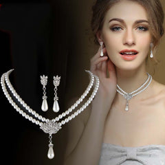 Pearl Necklace & Earrings Set