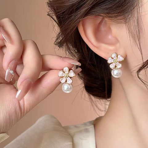 Pink Flower Earrings