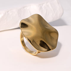 SRNG-54 - Pleated Stainless Steel Ring - Adjustable