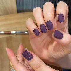 Purple Square Fake Nails - 24Pcs