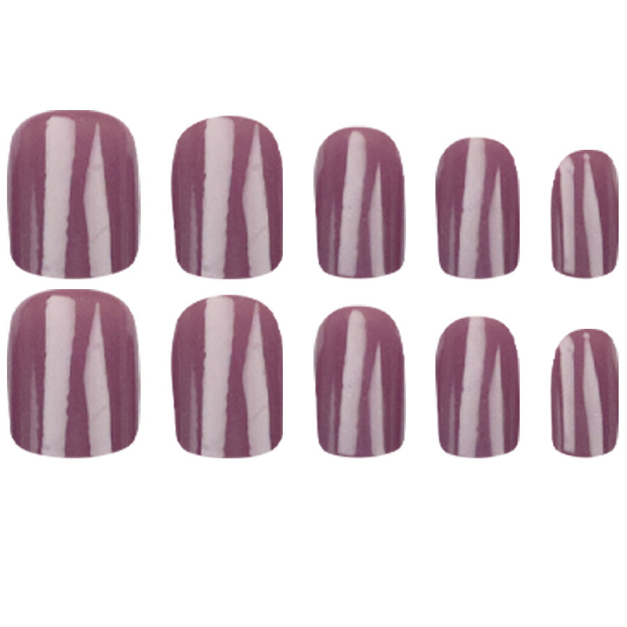 Purple Square Fake Nails - 24Pcs