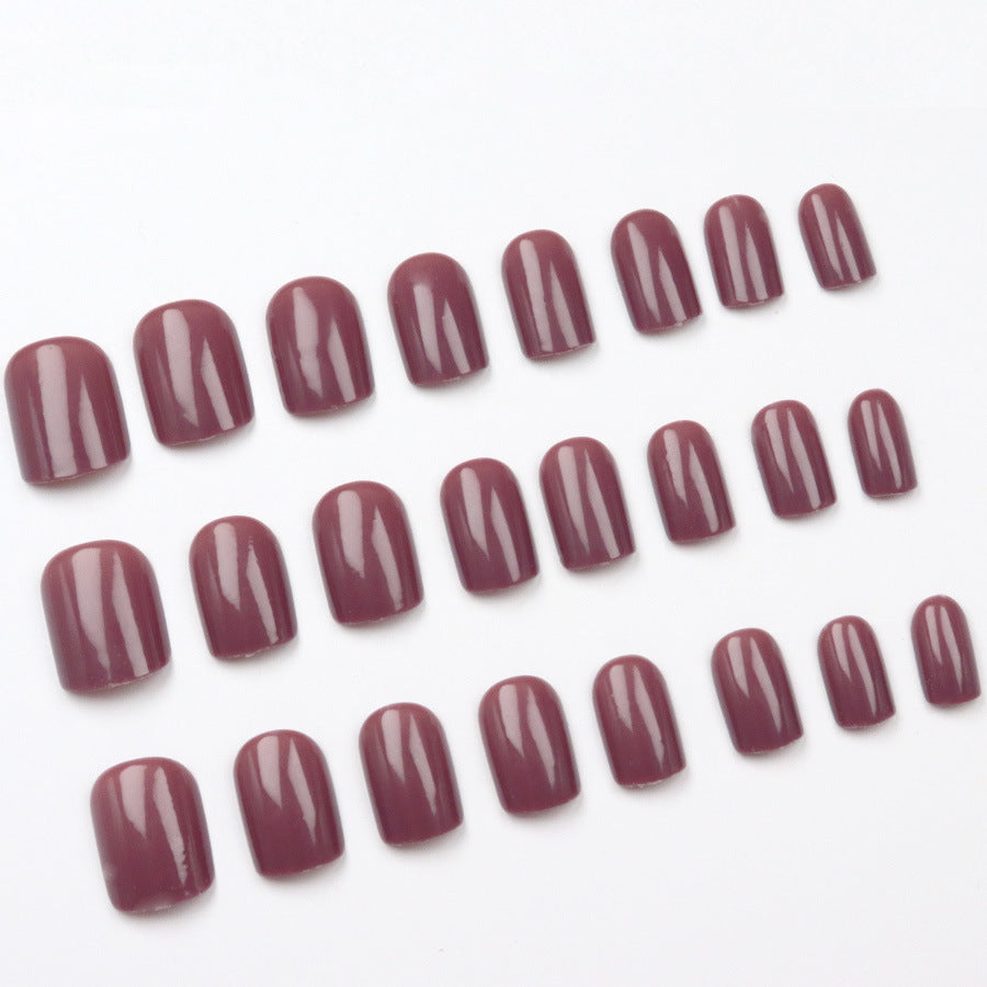Purple Square Fake Nails - 24Pcs