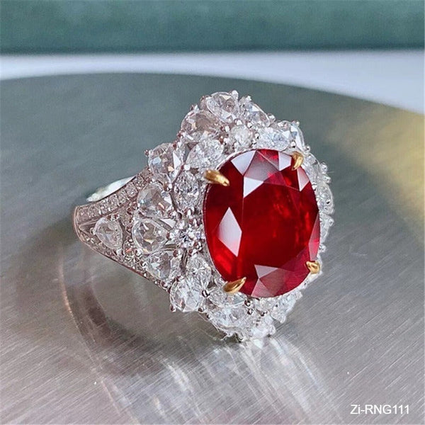 New Imitation Natural Ruby Color Split Open Ring - Zi Collection Hub