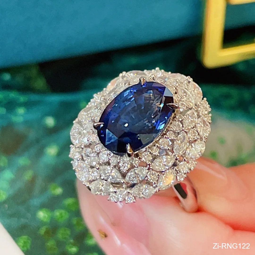 Luxury Sapphire Promise Adjustable Ring - Zi Collection Hub