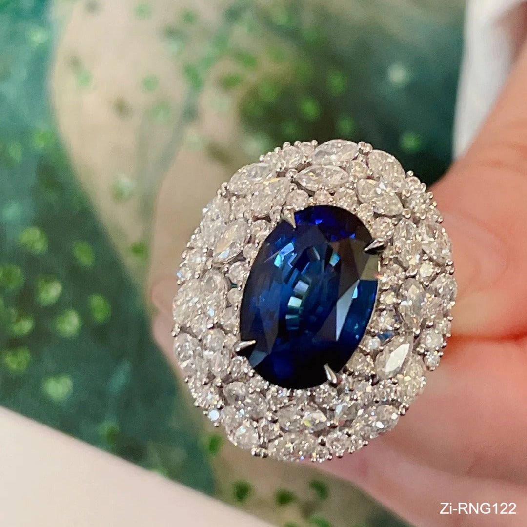 Luxury Sapphire Promise Adjustable Ring - Zi Collection Hub