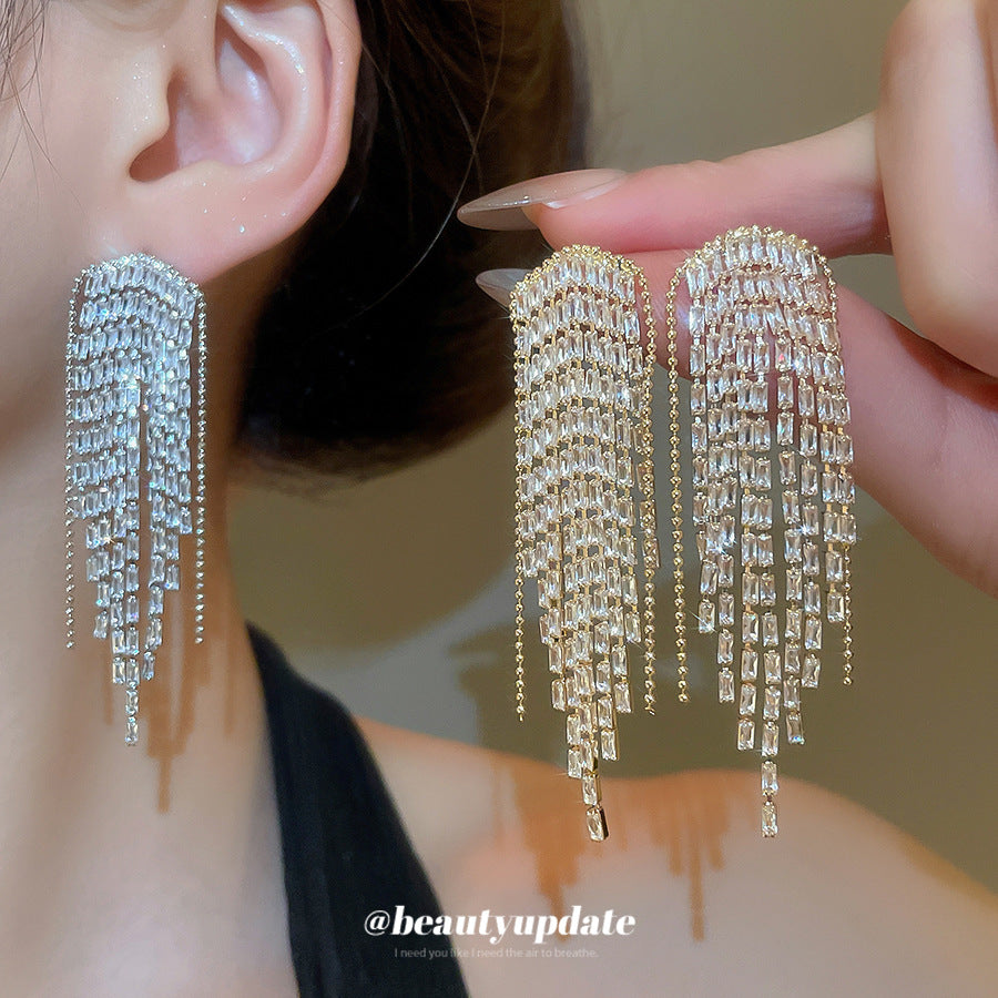 Rectangular Tassel Earrings