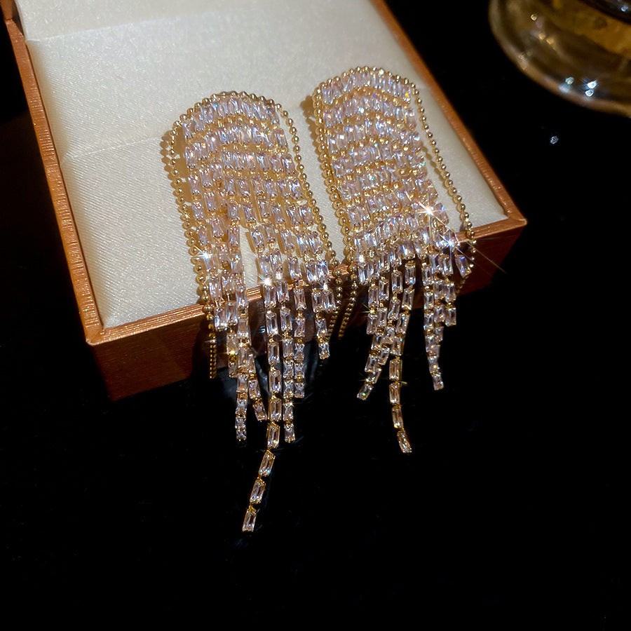 Rectangular Tassel Earrings