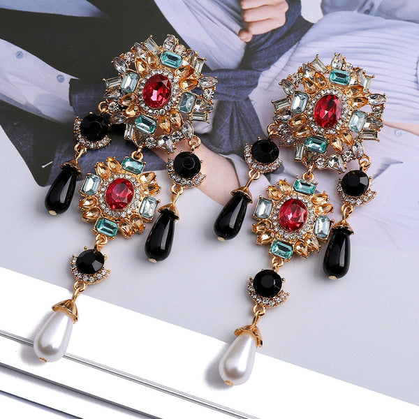 Regal Multi-Gemstone Chandelier Earrings 👑✨