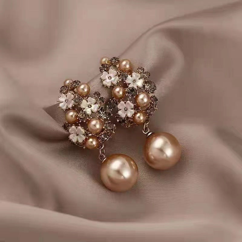 ER515 - Ruffled Flower Pearl Earrings