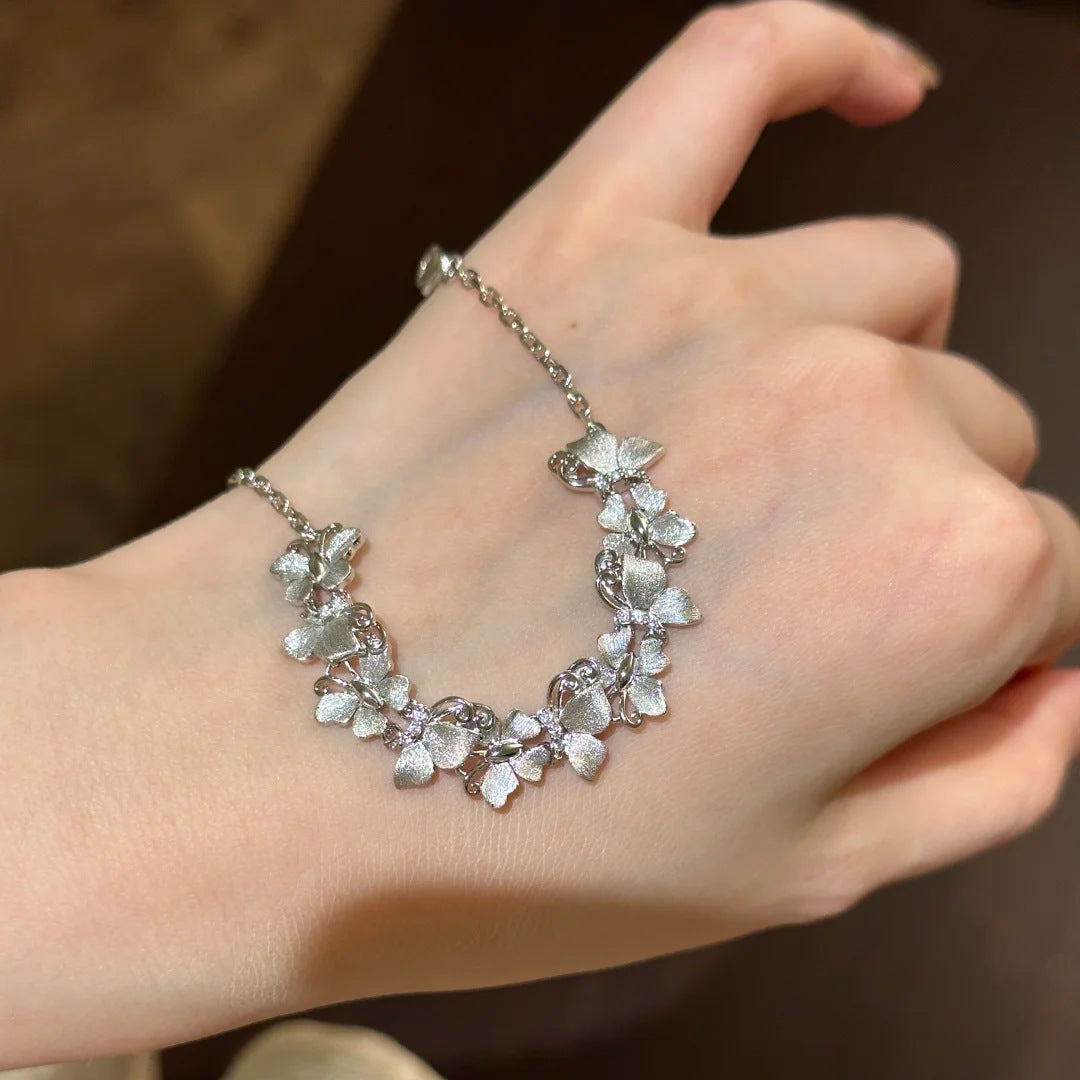 SBRAL16 - White Gold Butterfly Bracelet