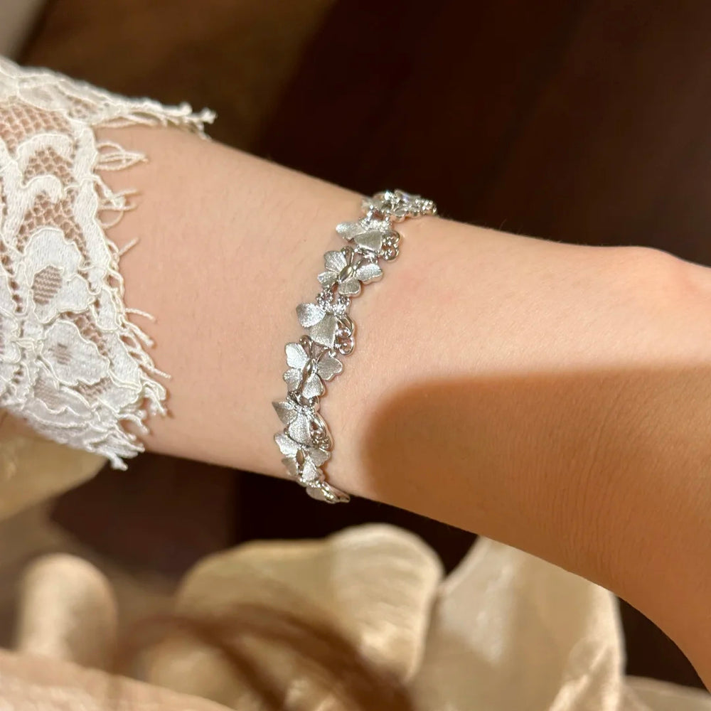 SBRAL16 - White Gold Butterfly Bracelet