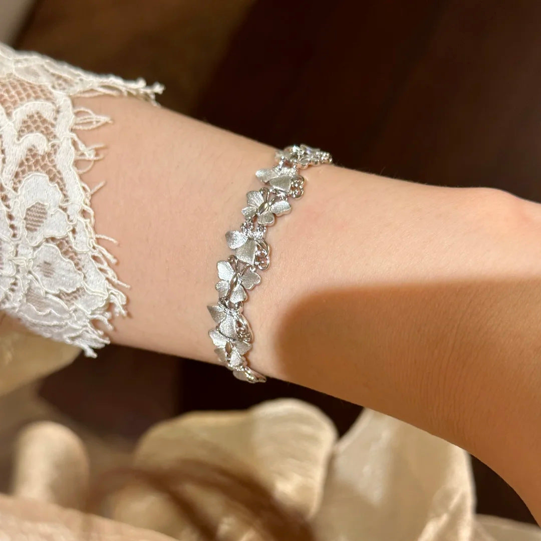 SBRAL16 - White Gold Butterfly Bracelet