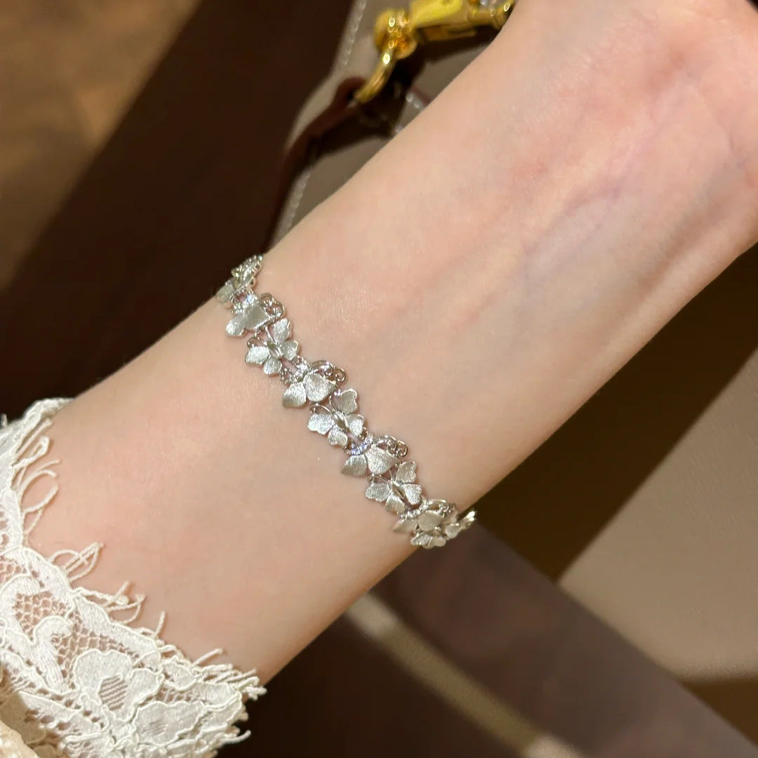 SBRAL16 - White Gold Butterfly Bracelet