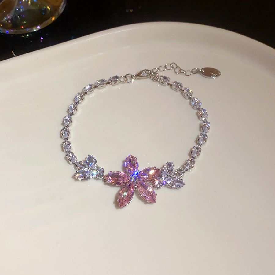 SBRAL19 - Pink Zircon Flower Bracelet