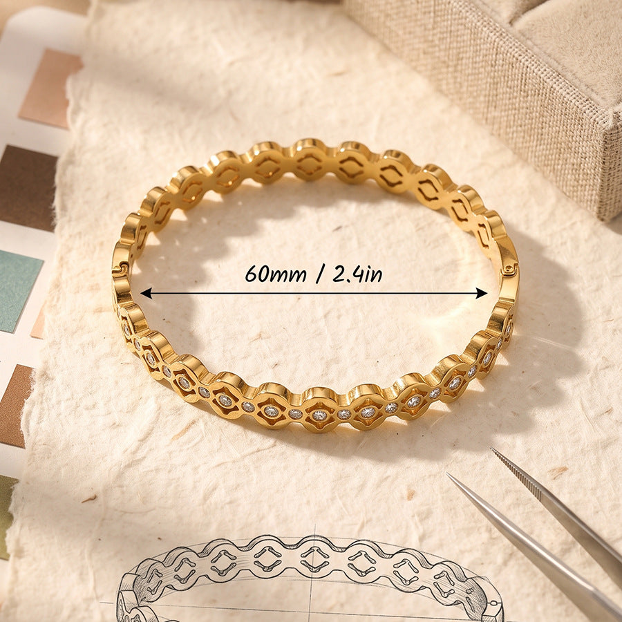 SBRAL26 - Encrusted Geometric Bracelet