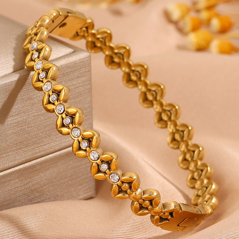 SBRAL26 - Encrusted Geometric Bracelet
