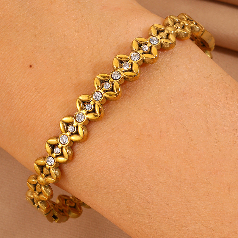 SBRAL26 - Encrusted Geometric Bracelet