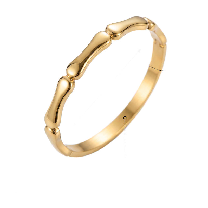 SBRAL27 - Titanium Steel Bamboo-Joint Bracelet