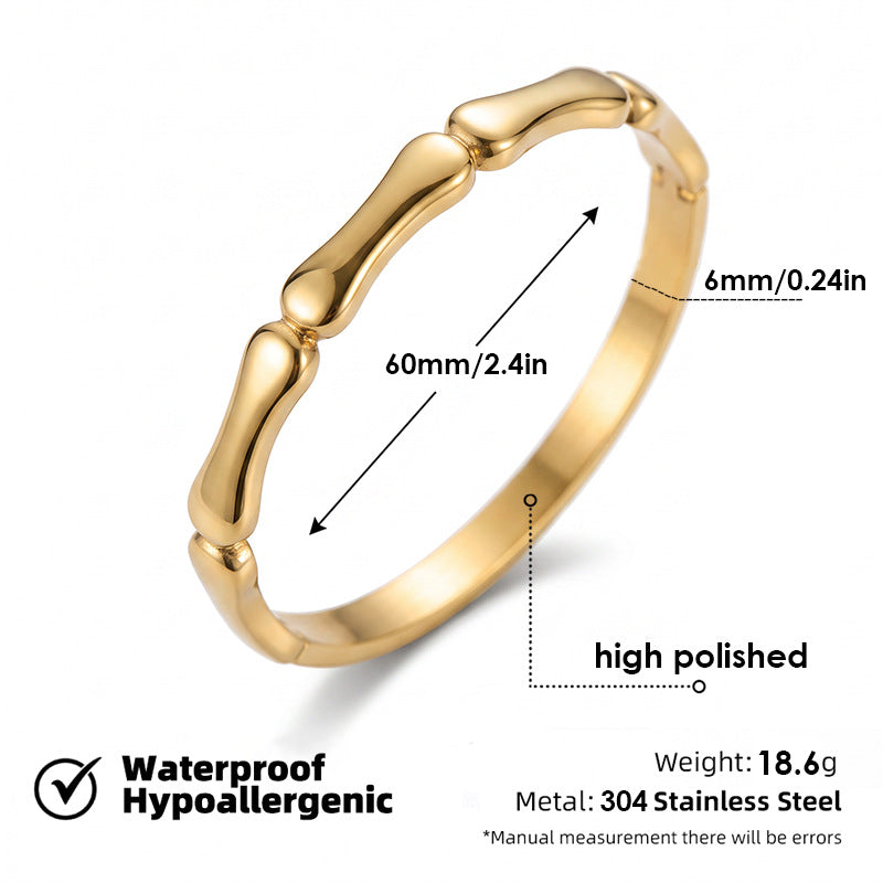 SBRAL27 - Titanium Steel Bamboo-Joint Bracelet
