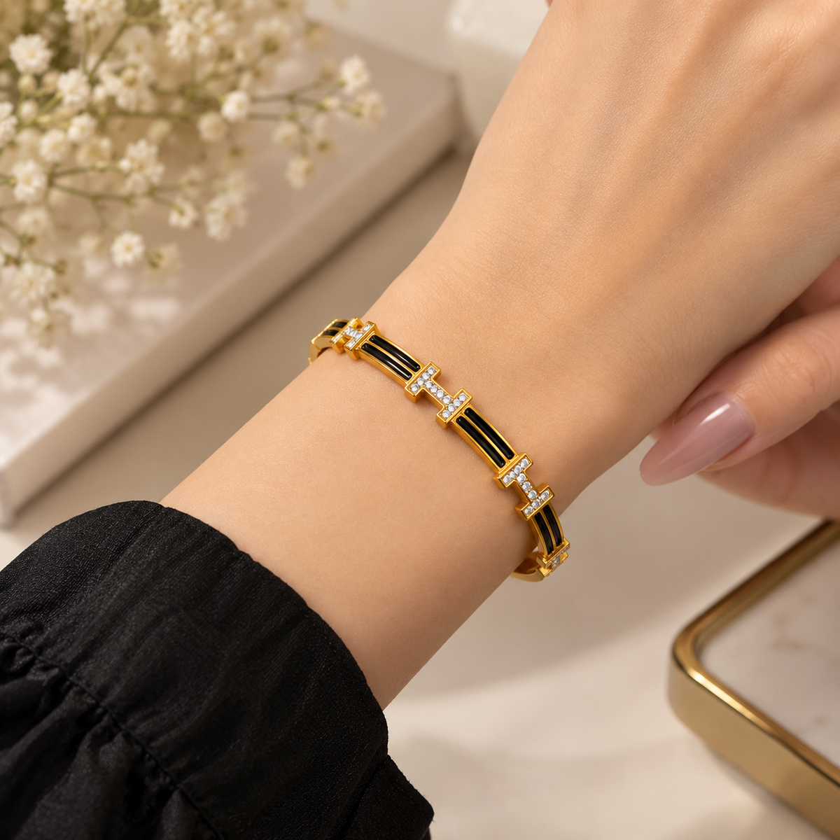 SBRAL34 - Black Epoxy Bracelet