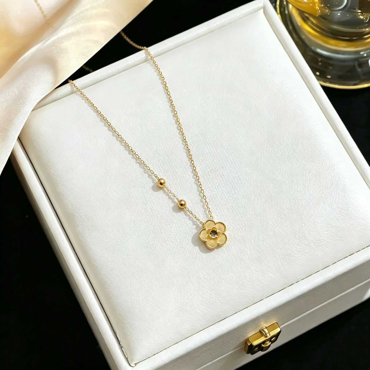 SNKL10 - Plum Blossom Stainless Steel Necklace