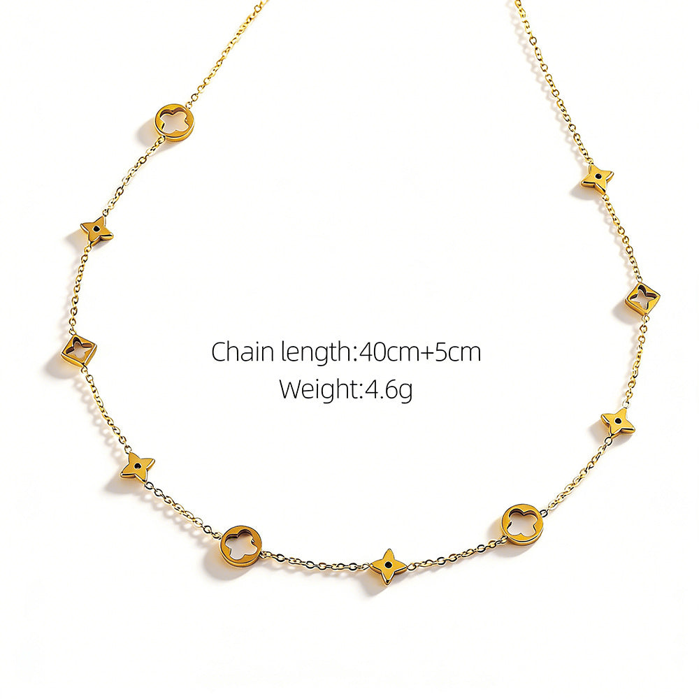 SNKL12 - Hollowed-out Four-Leaf Clover Necklace
