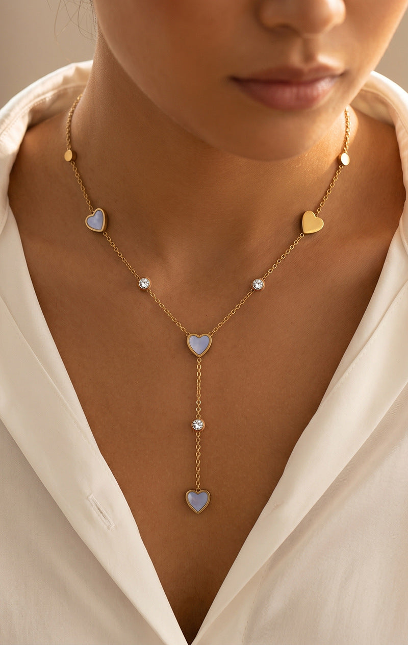 SNKL13 - Heart Pendant Stainless Steel Necklace