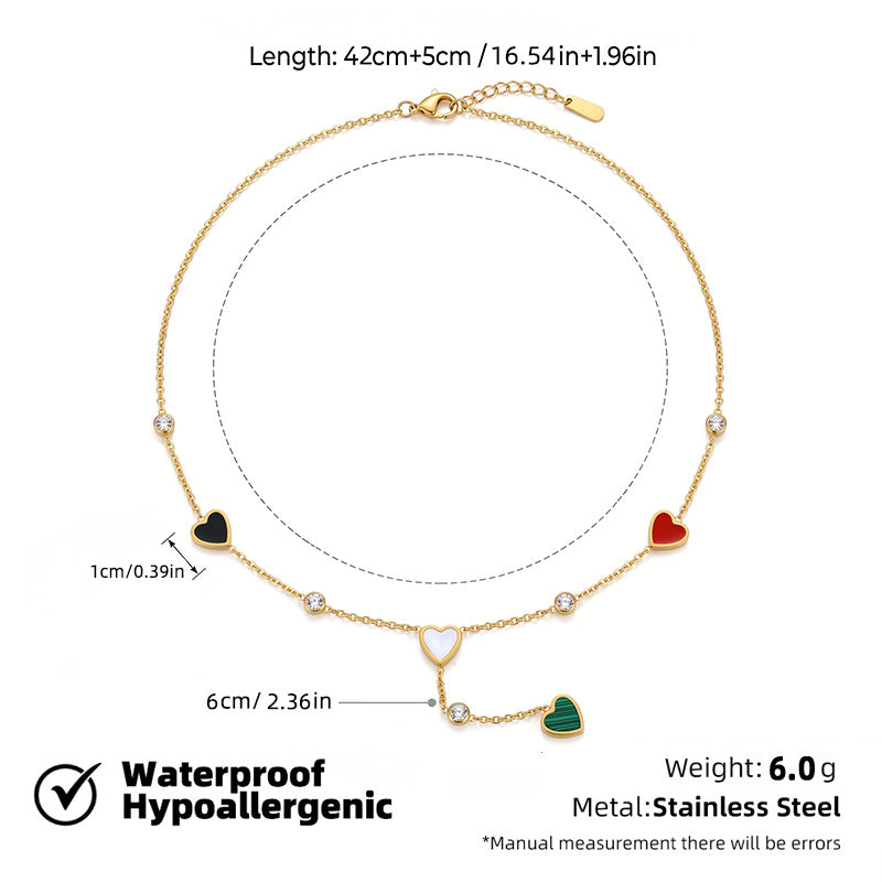 SNKL13 - Heart Pendant Stainless Steel Necklace