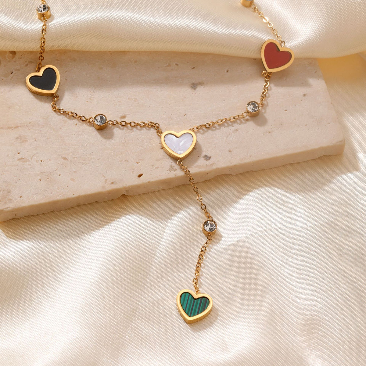 SNKL13 - Heart Pendant Stainless Steel Necklace