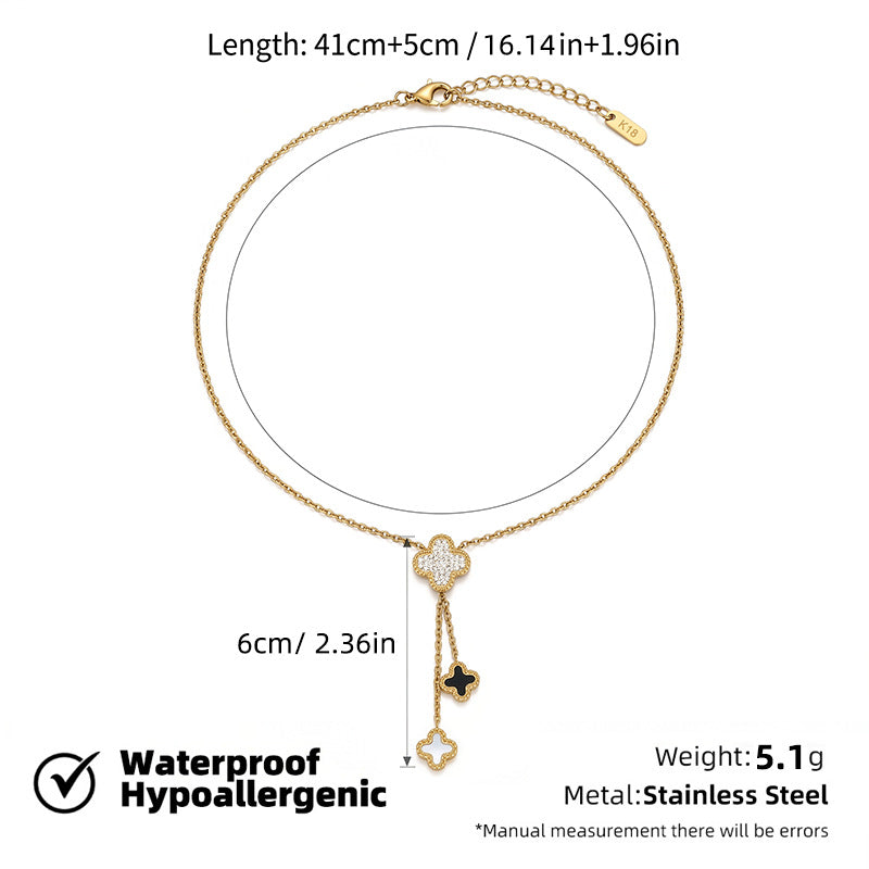 SNKL14 - Four Leaf Clover Stainless Steel Necklace