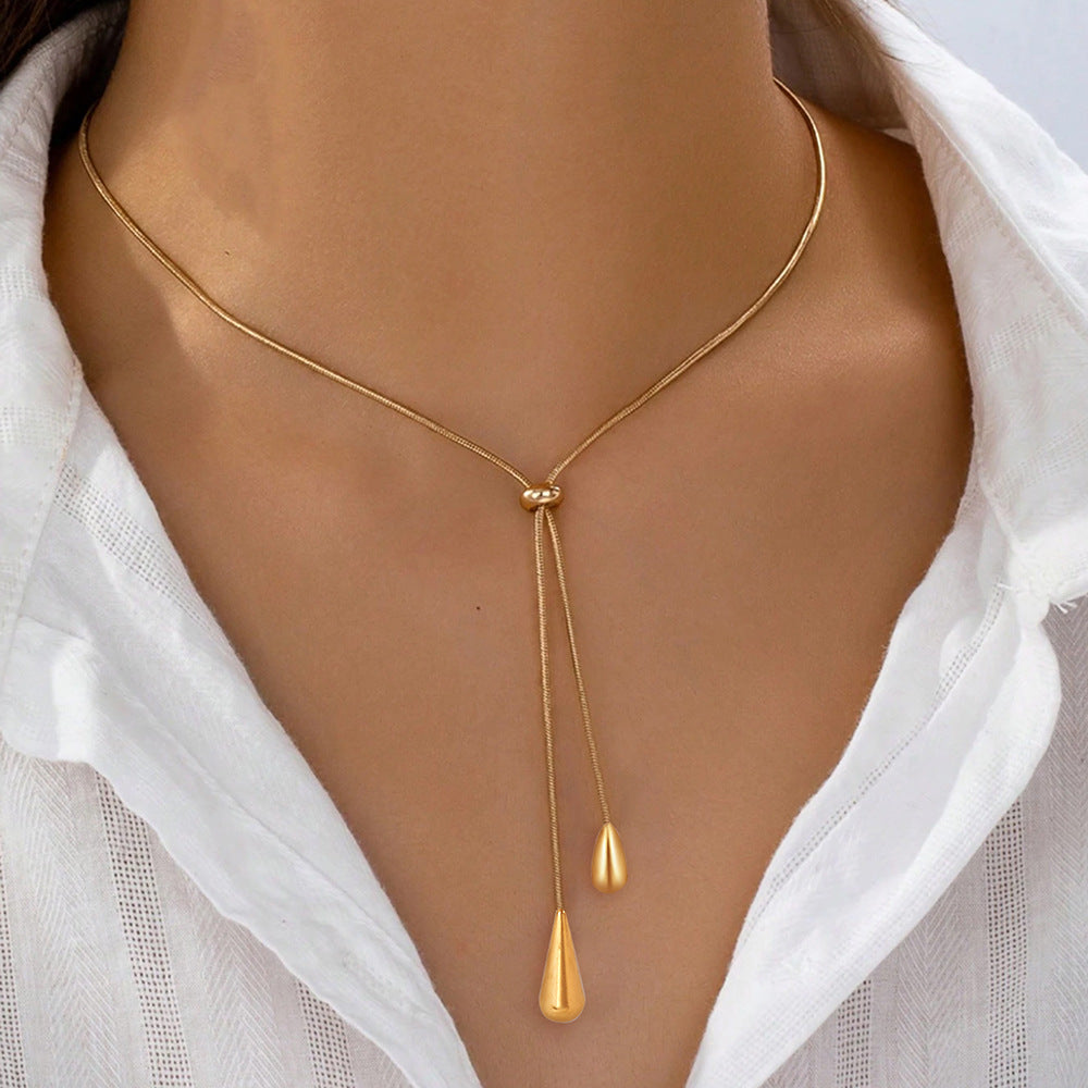 SNKL17 -  Teardrop Pull-Out Necklace