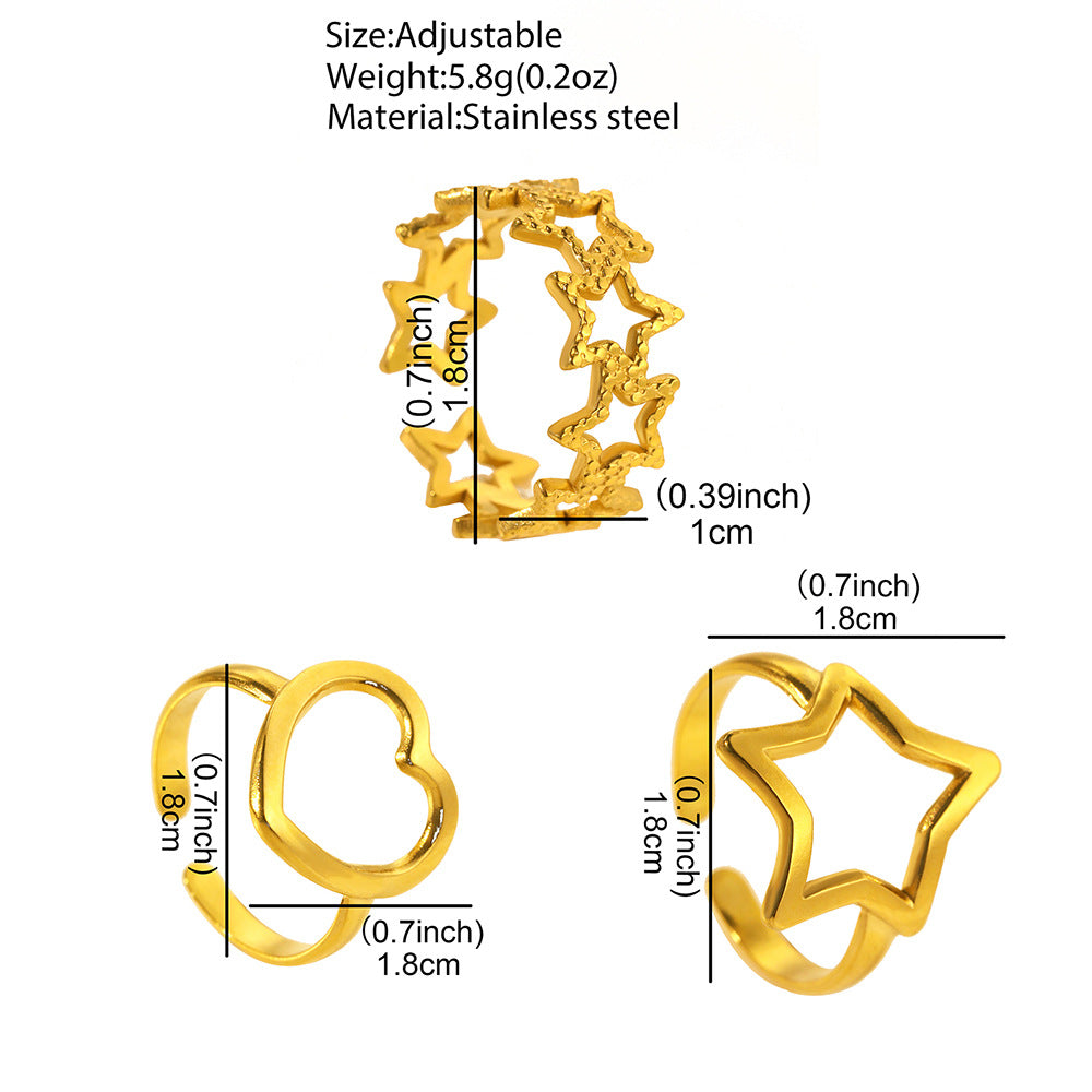 SRNG-56 - 18k Stainless Steel Ring Set