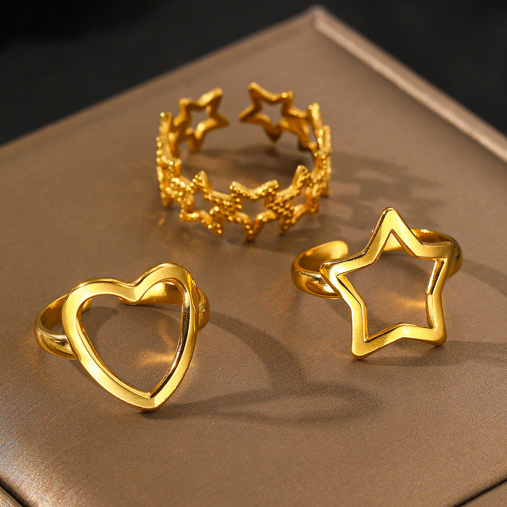SRNG-56 - 18k Stainless Steel Ring Set