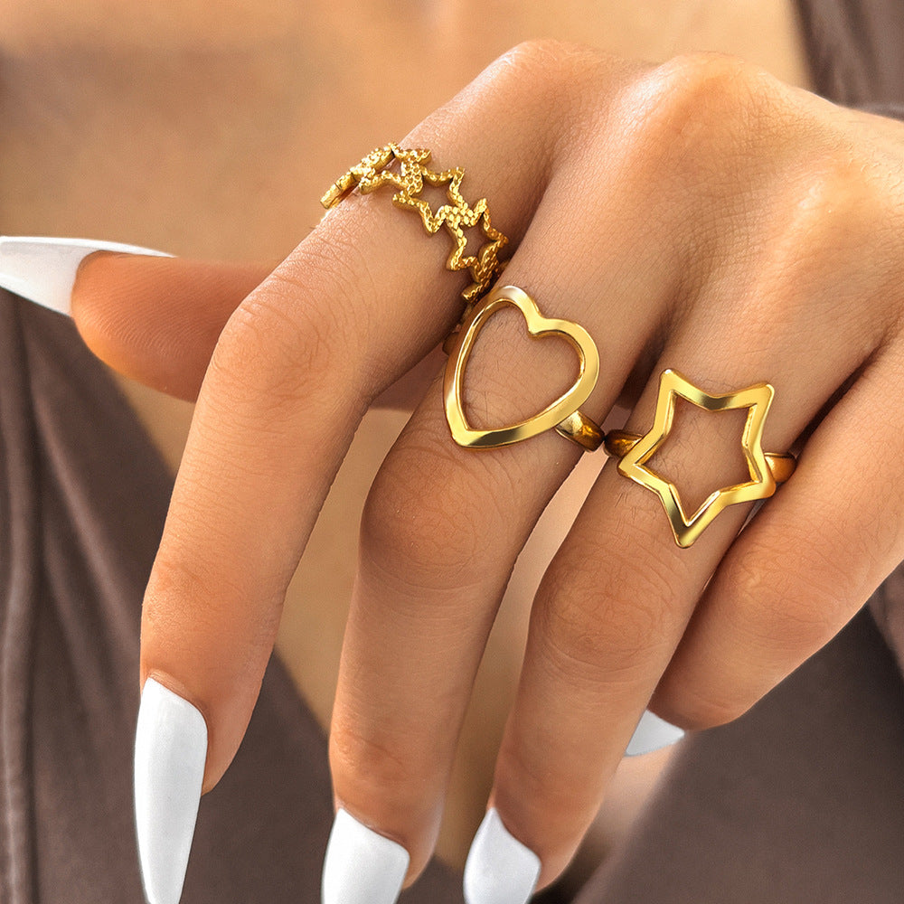SRNG-56 - 18k Stainless Steel Ring Set