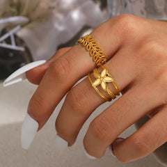 SRNG-57 - Stainless Steel Flower Open Rings