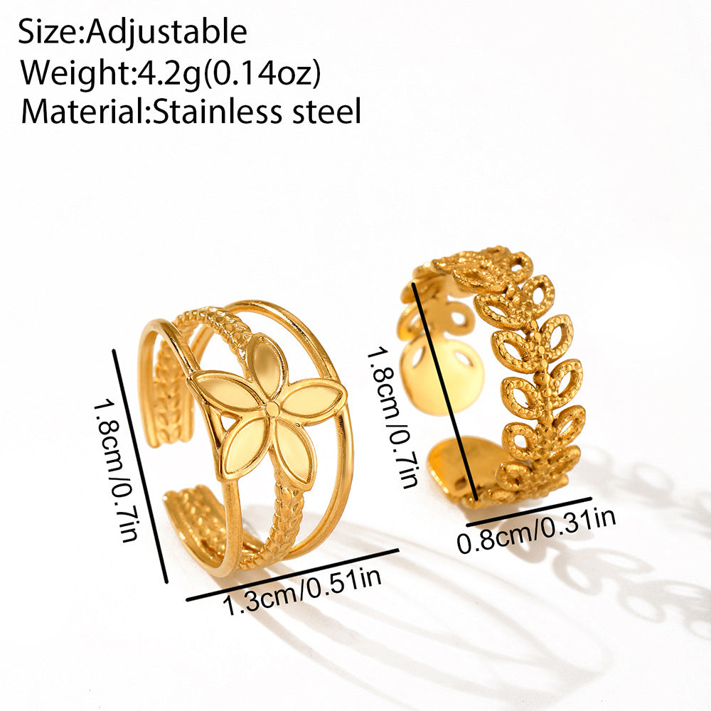 SRNG-57 - Stainless Steel Flower Open Rings