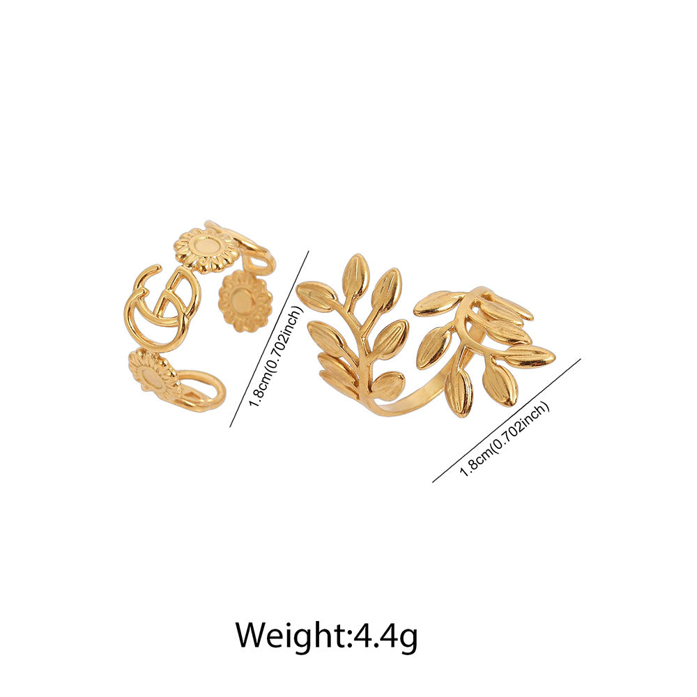 SRNG-58 - Stainless Steel Personalized Leaf Rings