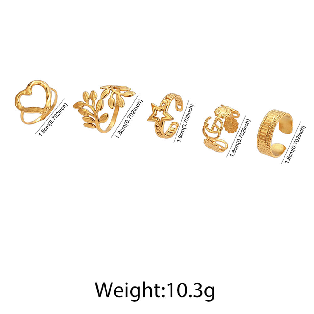 SRNG-60 - Stainless Steel 18K Rings Set