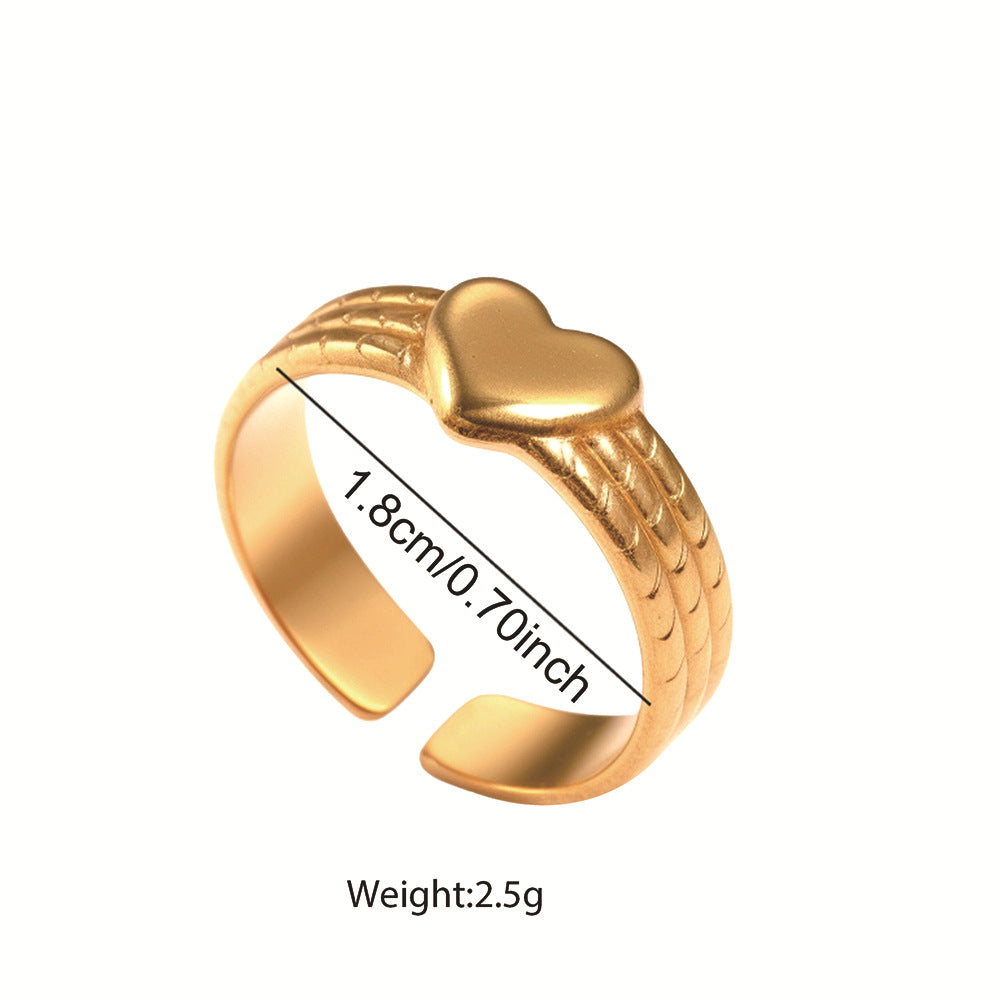 SRNG-69 - Stainless Steel Open Heart Rings