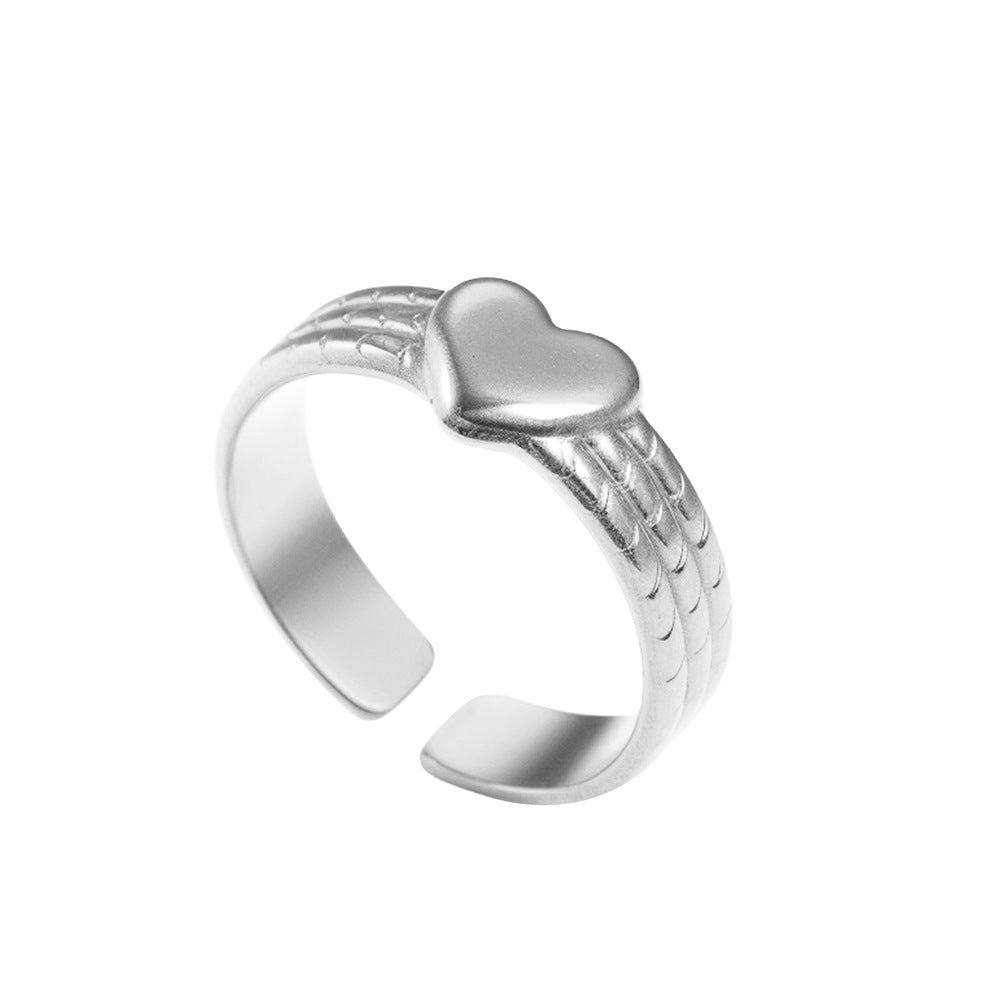 SRNG-69 - Stainless Steel Open Heart Rings