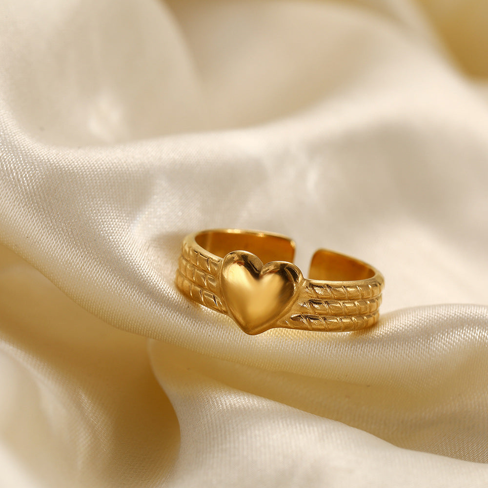 SRNG-69 - Stainless Steel Open Heart Rings