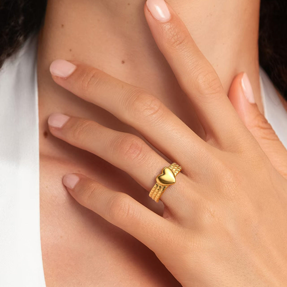 SRNG-69 - Stainless Steel Open Heart Rings