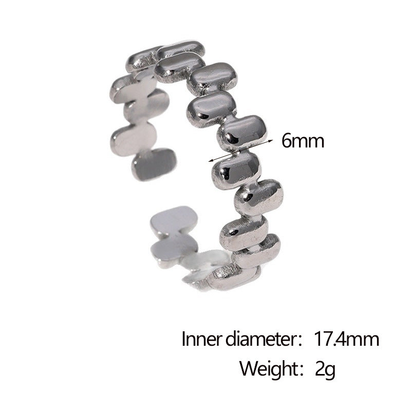 SRNG-75 - Vintage Embossed Stainless Steel Open Ring