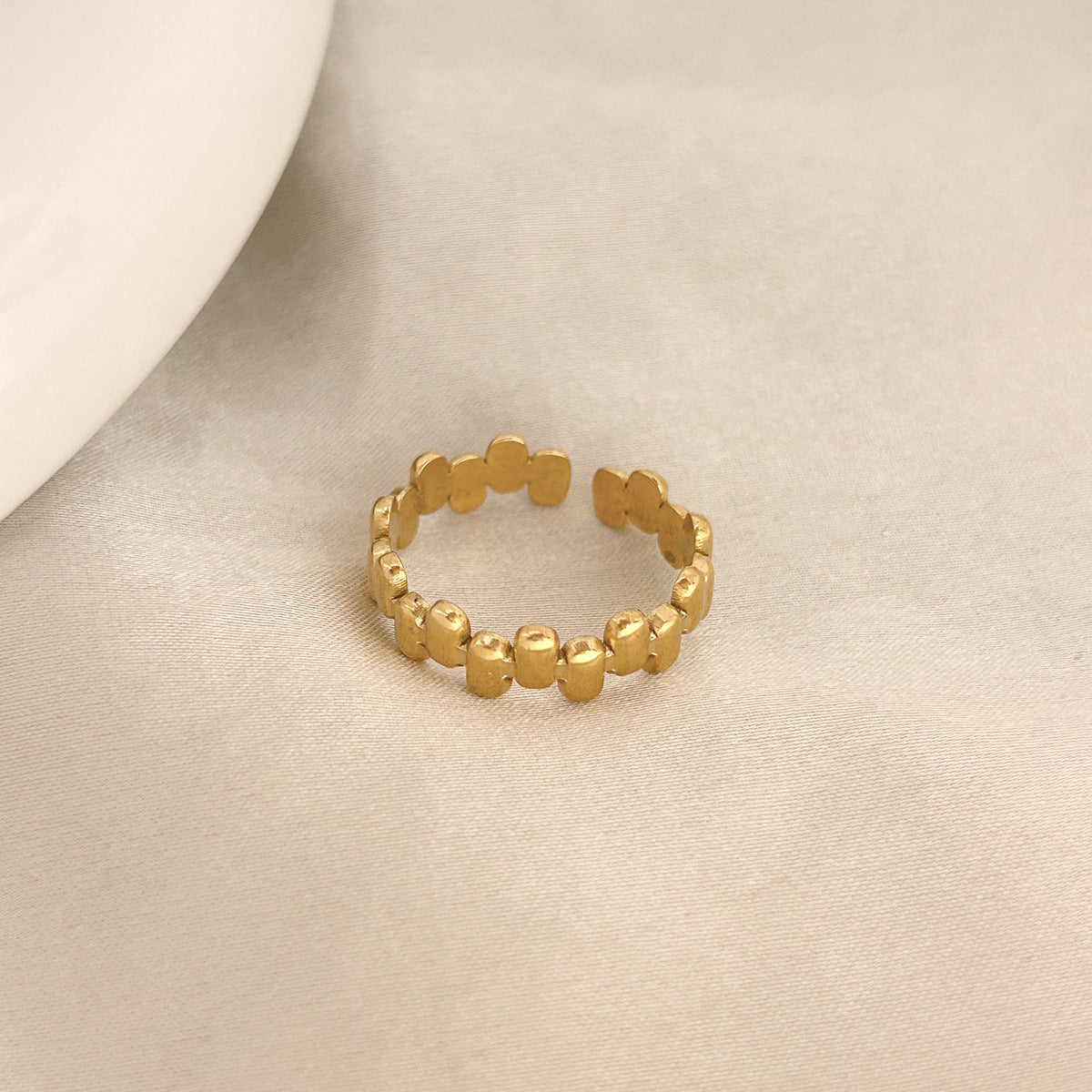 SRNG-75 - Vintage Embossed Stainless Steel Open Ring