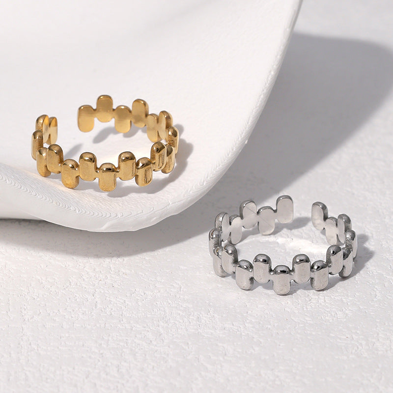 SRNG-75 - Vintage Embossed Stainless Steel Open Ring